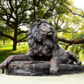 Antique lying life size brass bronze lions statue sculptures for outdoor decoration